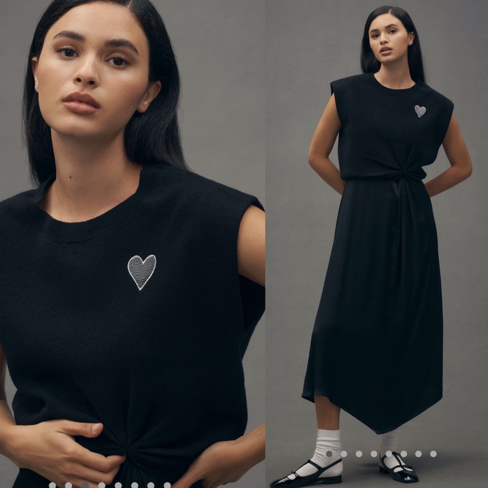 Anthropologie The Gemini Cap sleeve sweater + tank dress set